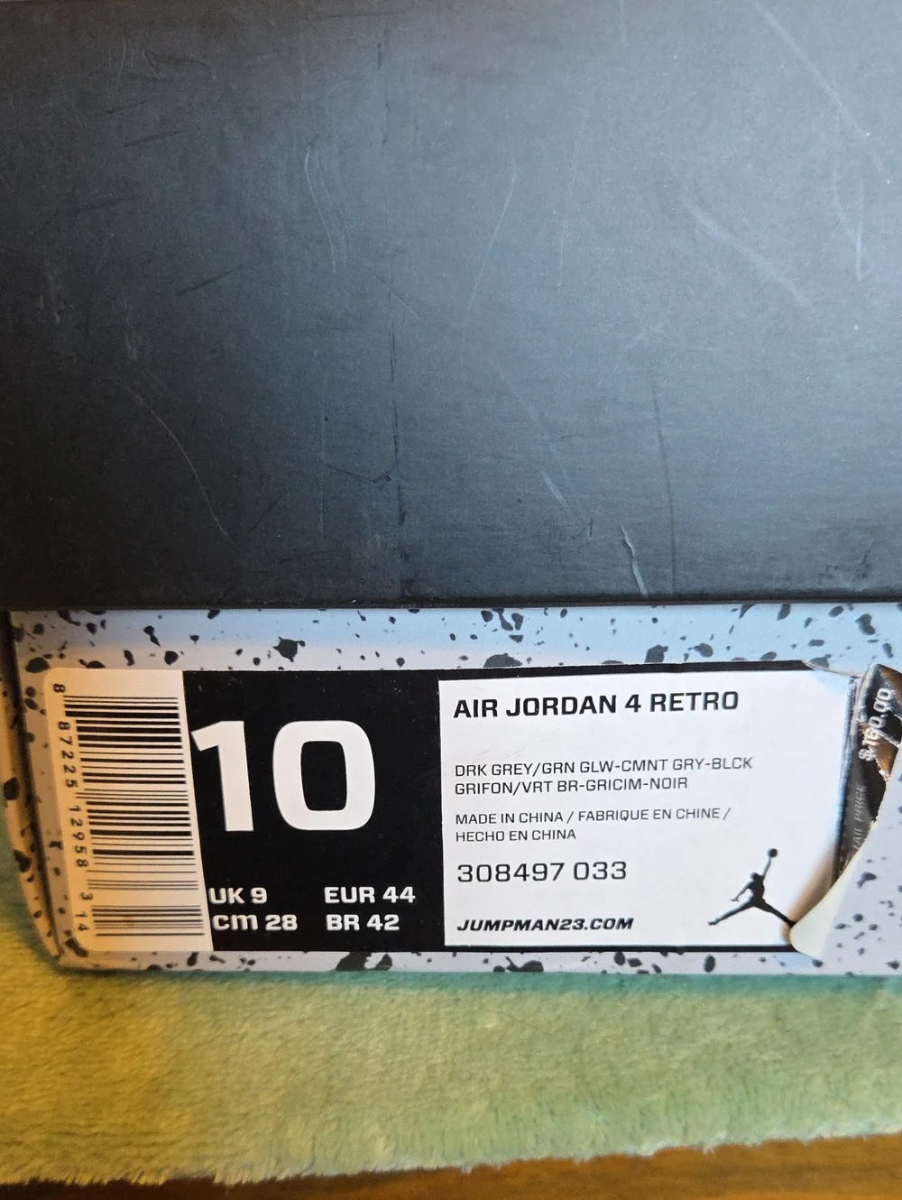 JORDAN 4 Retro Men's Green Glow Sneakers